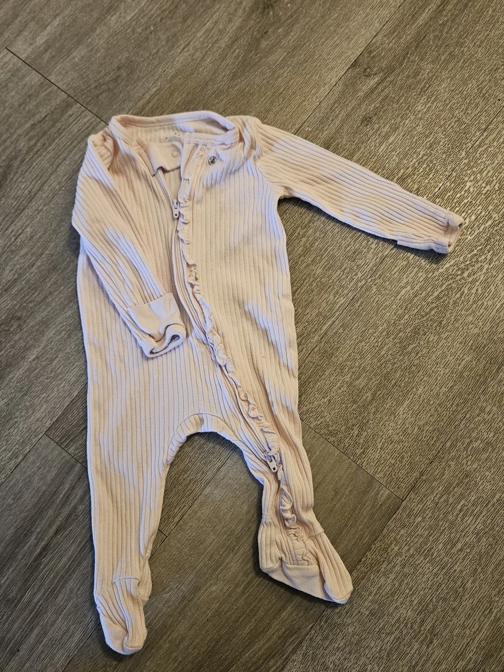 cloud island Light Pink Ribbed Footed One-Pieces DISNEY  Minnie‎ Graphic 0-3MTHS